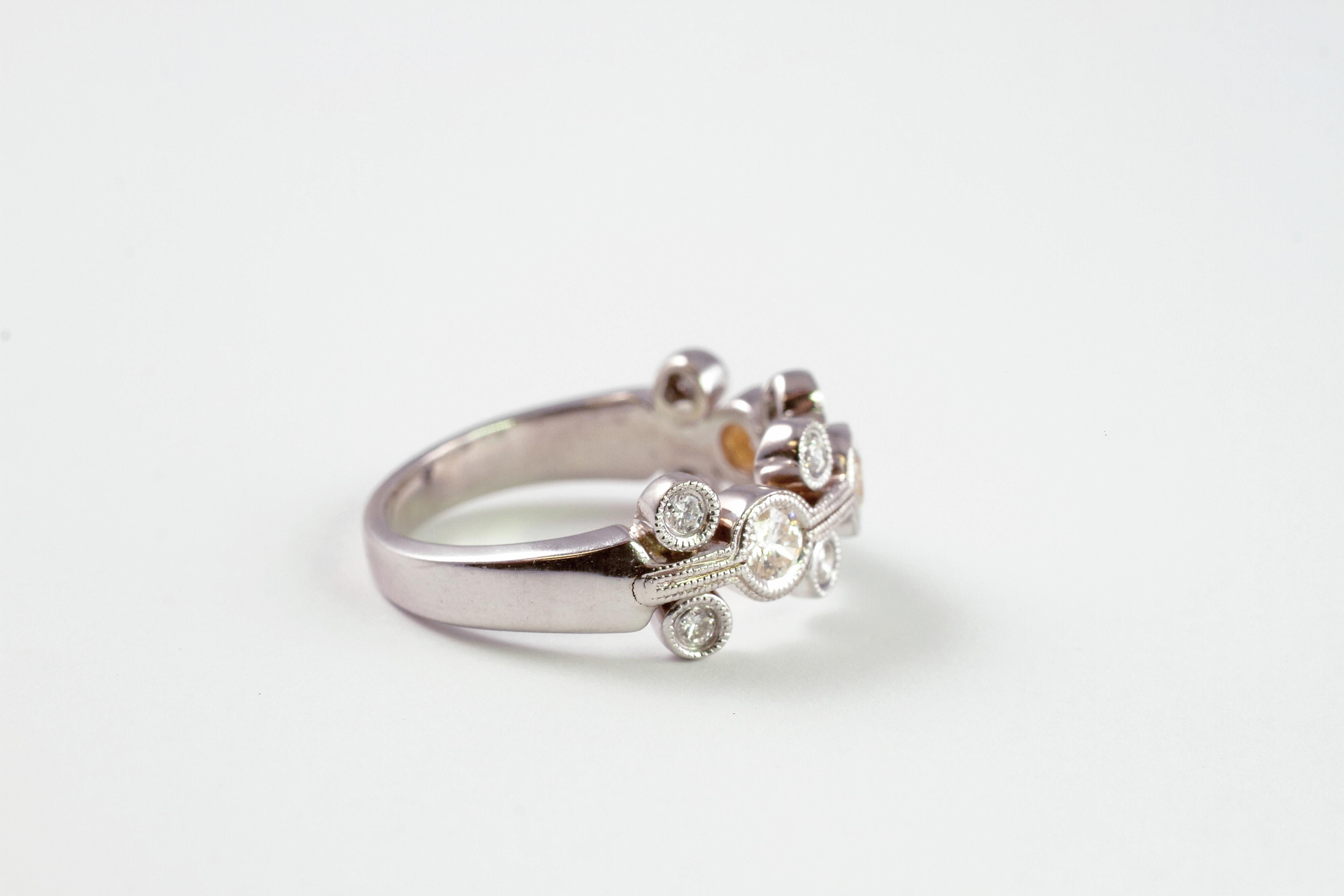 1.0 Carat Diamond Ring 18 Karat White Gold In Excellent Condition In Dallas, TX