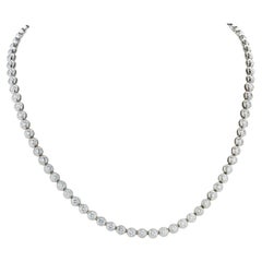 10 Carat Diamond Riviera Necklace in 18 Karat White Gold