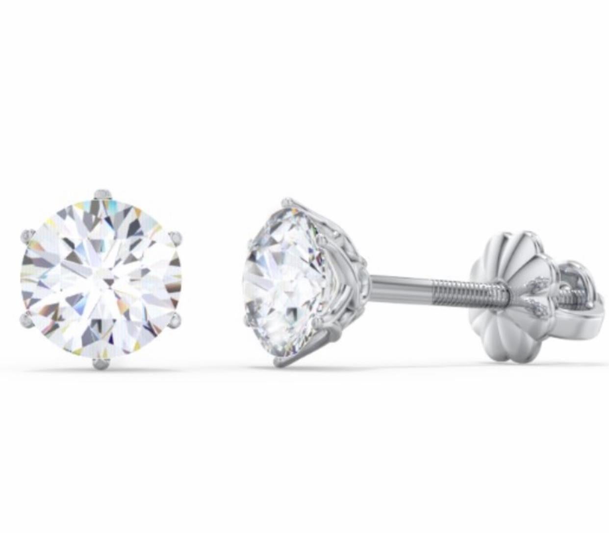 6 prong diamond stud earrings