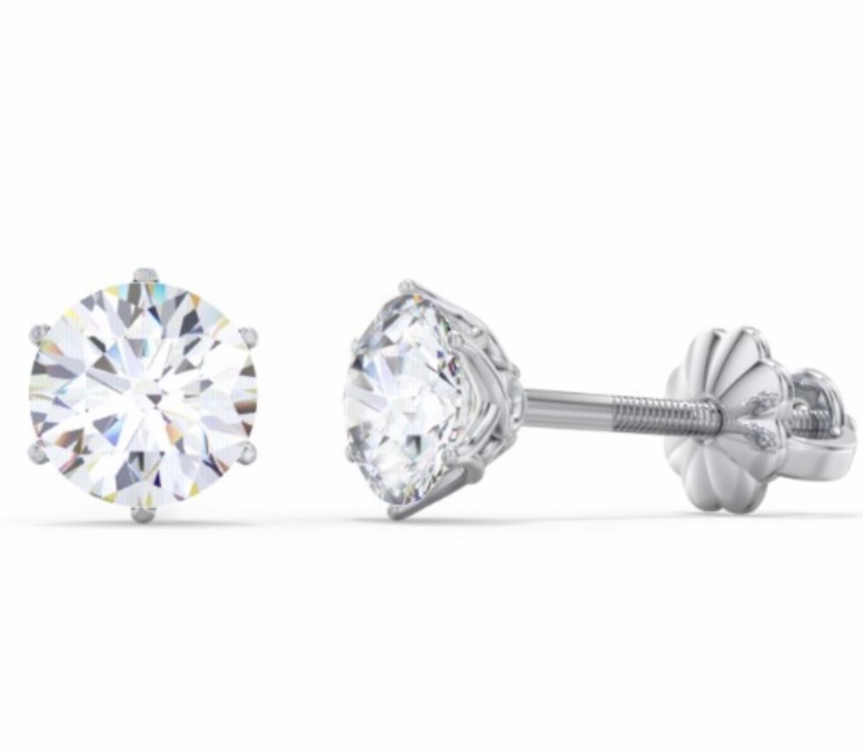 6 prong diamond earrings
