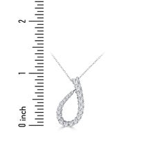 Pendentif en or blanc 14k avec tourbillon de diamants de 1,0 carat ref947