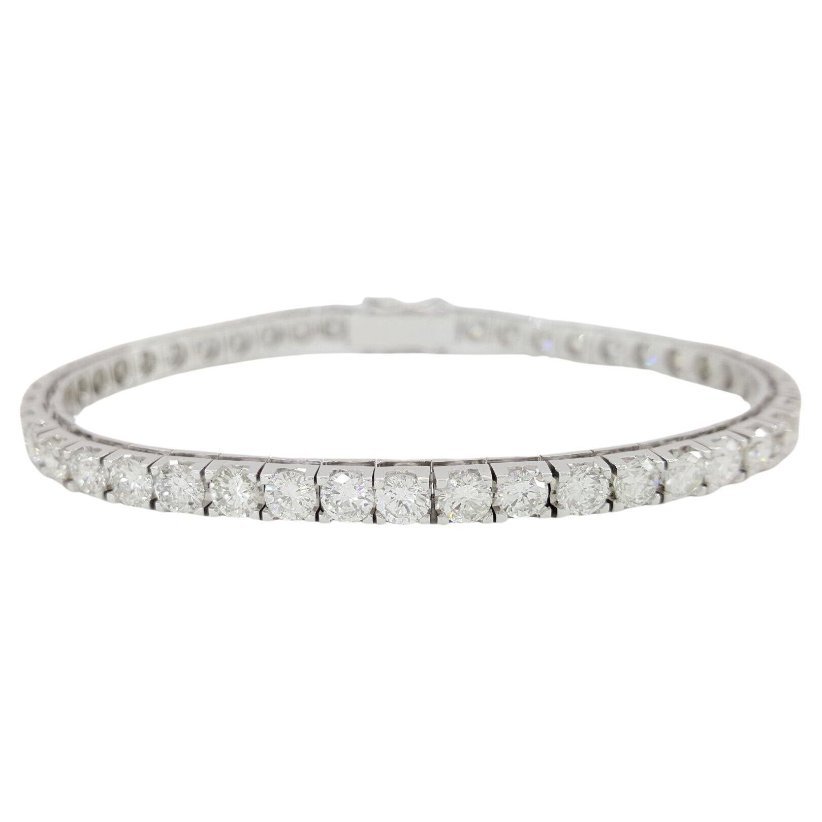 Brilliant Cut 10  Carat Diamond Tennis Bracelet  For Sale