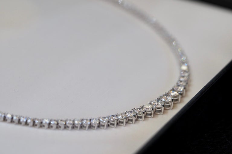 10 Carat Diamond Tennis Necklace at 1stDibs 10 carat tennis necklace