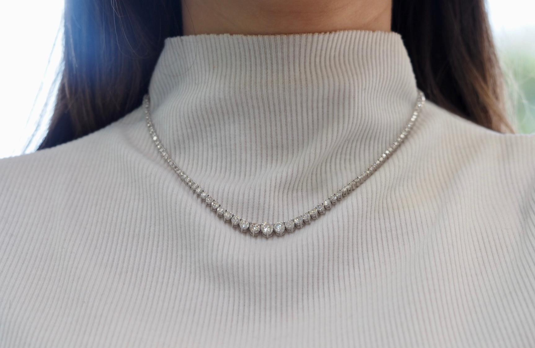 10 ct diamond tennis necklace