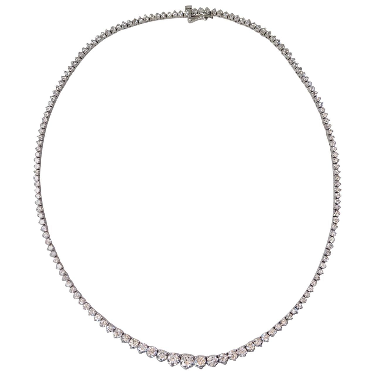 10 carat Round cut Diamond 14k White Gold Tennis Necklace 122 diamonds |  eBay