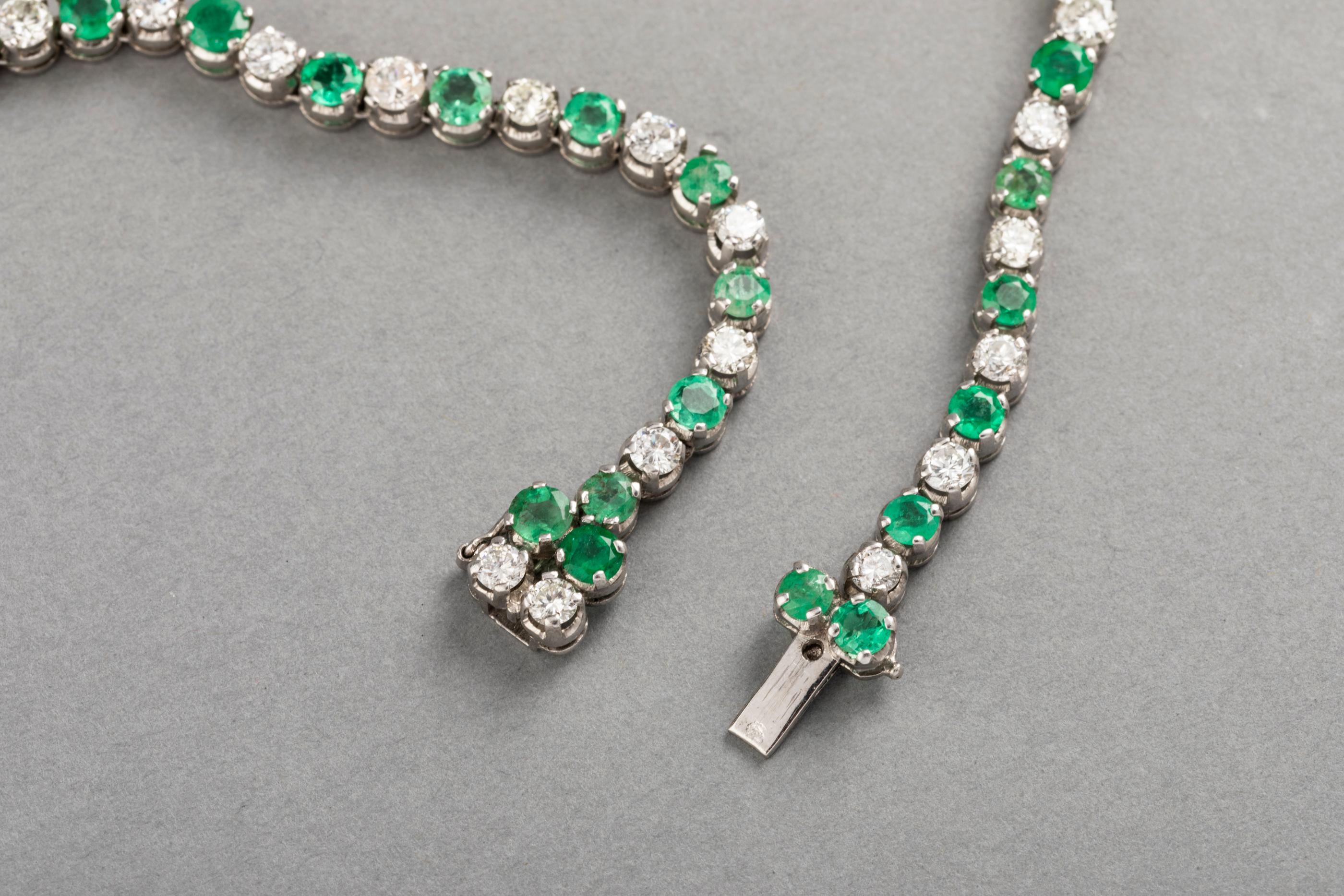 10 Carat Diamonds and 12 Carat Emeralds Necklace 2