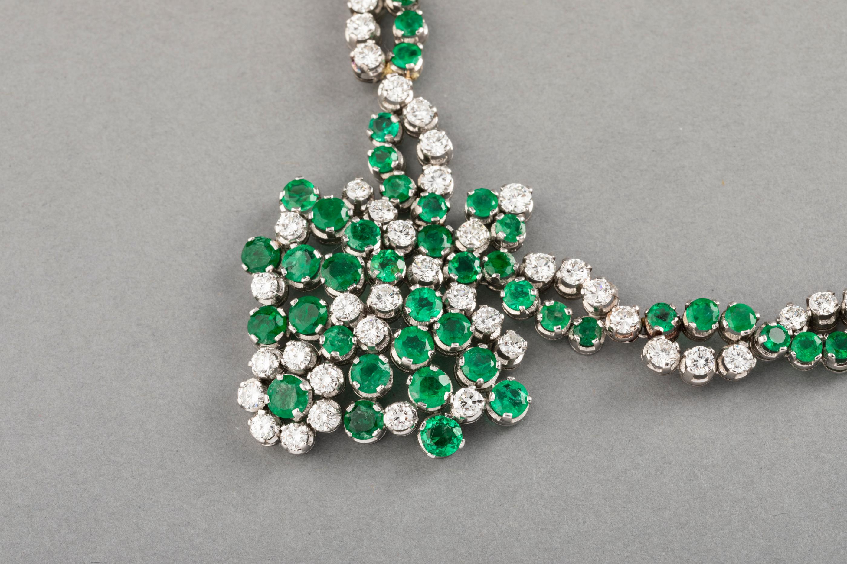 10 Carat Diamonds and 12 Carat Emeralds Necklace 1