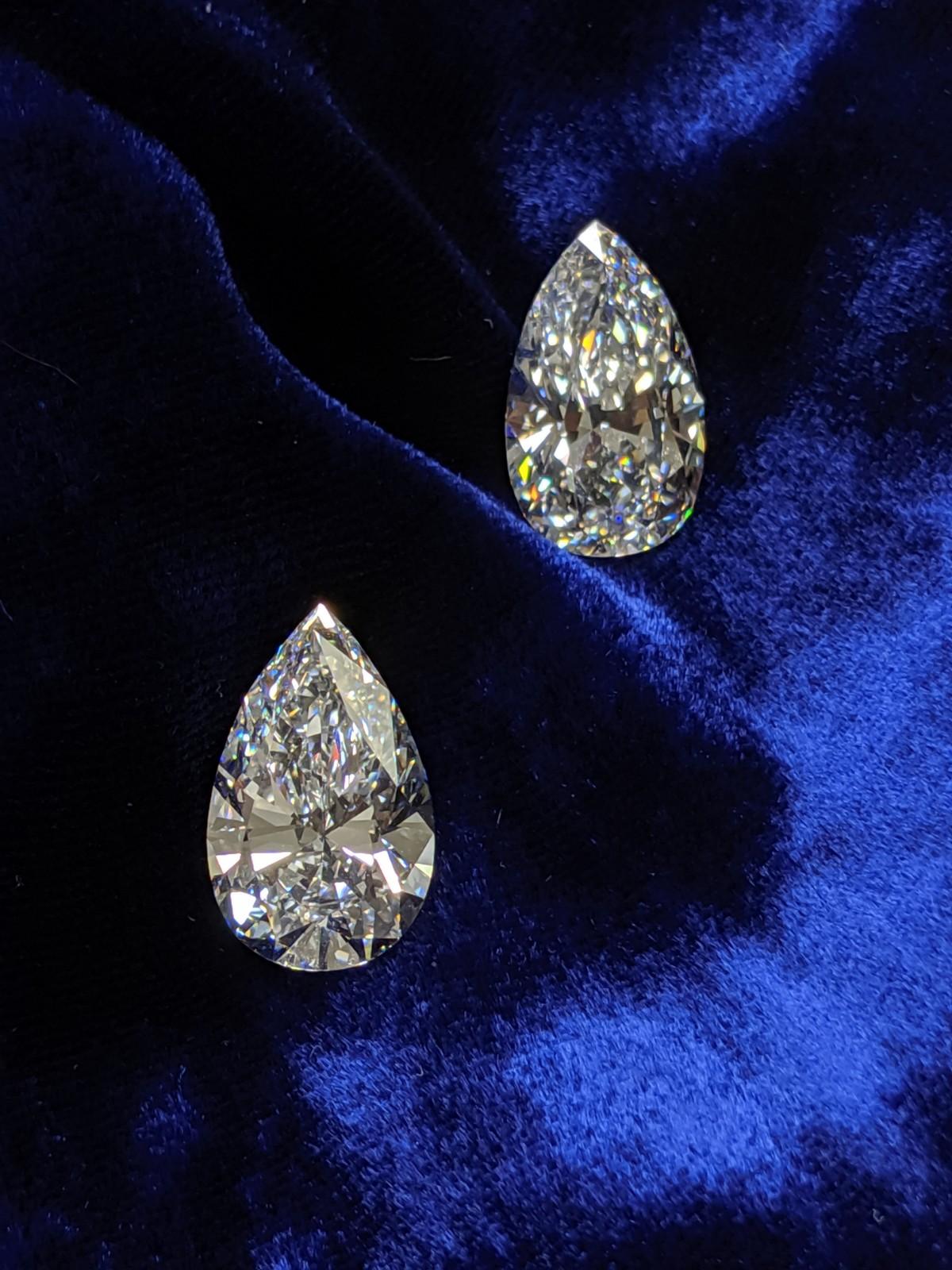 These top collector quality D Flawless Pear shape GIA graded diamonds are perfect for your next spectacular earring or necklace masterpiece. Priced and delivered as  unmounted  we also have the access to help you create custom design with world