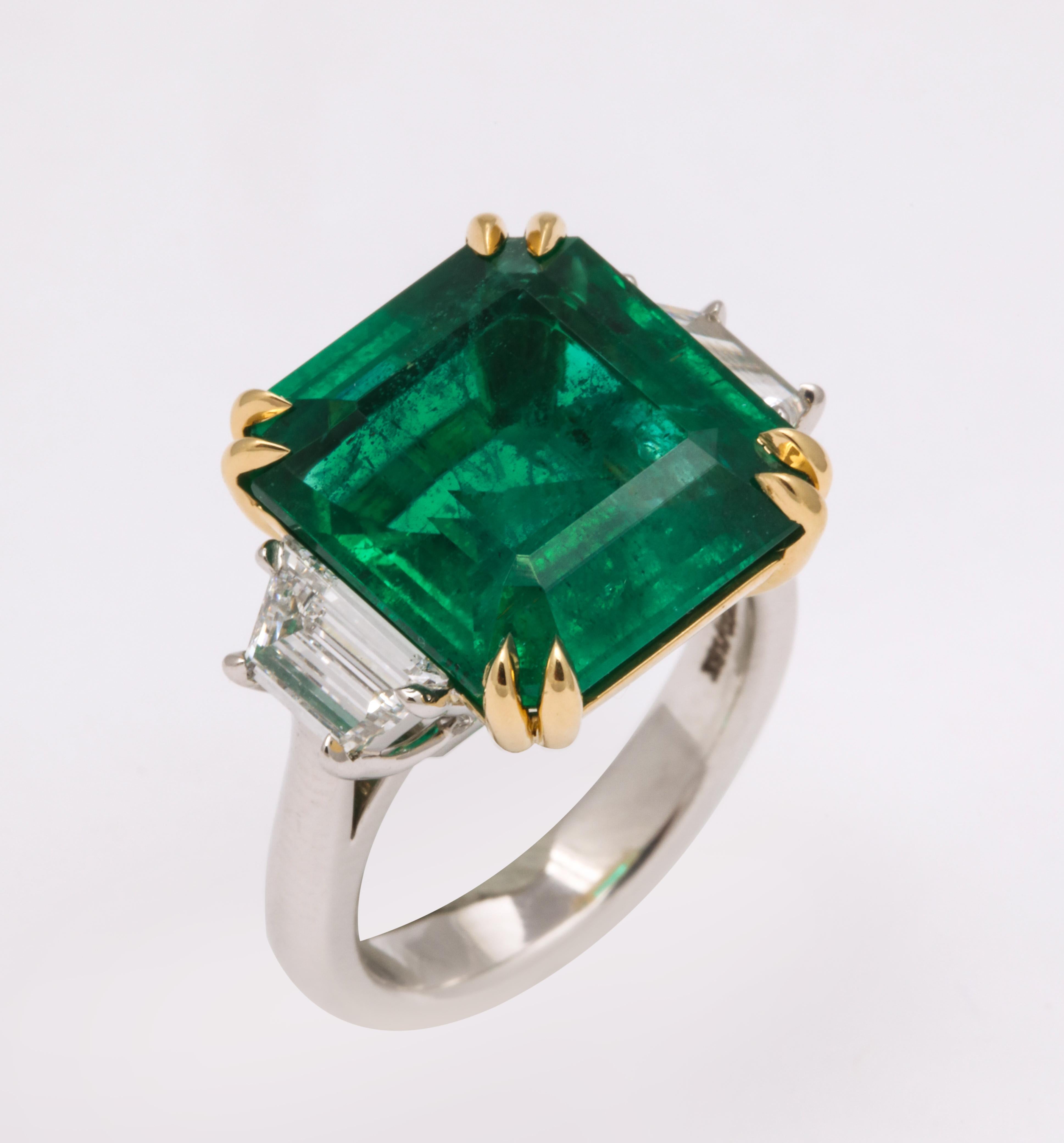 10 Carat Emerald and Diamond Ring 1