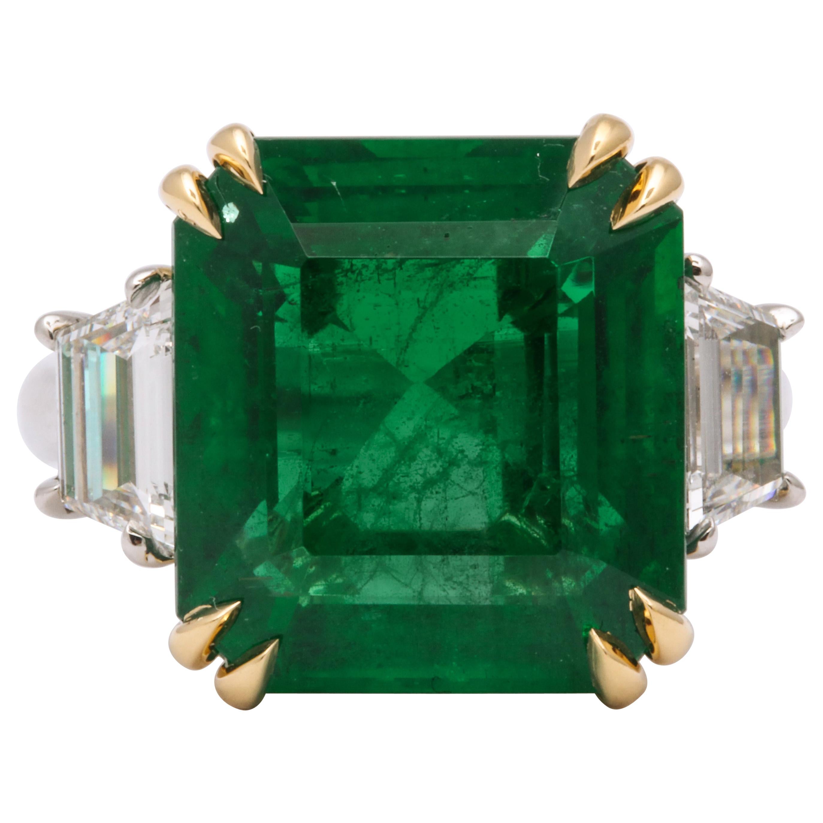 10 Carat Emerald and Diamond Ring