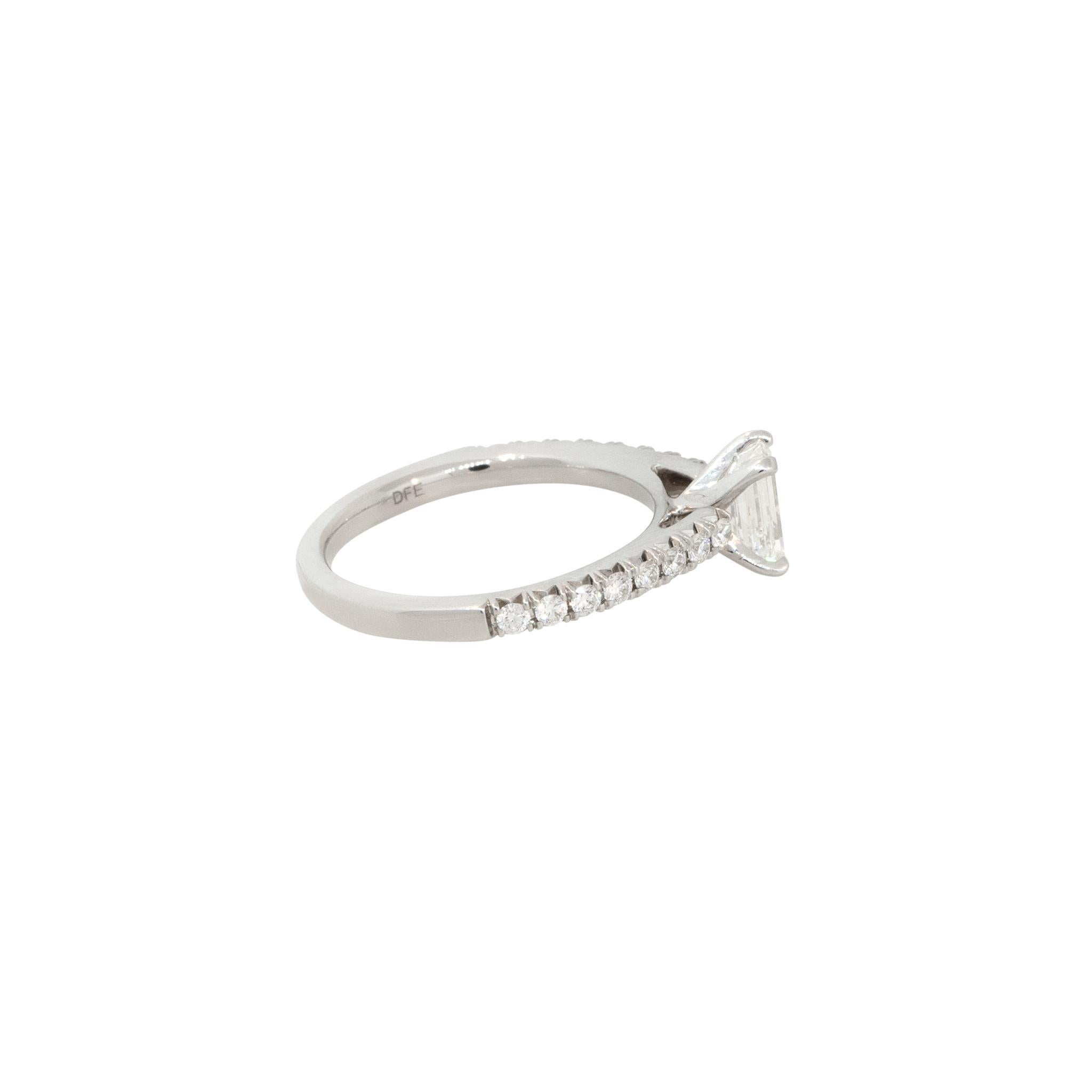 Women's 1.0 Carat Emerald Cut Diamond Engagement Ring 14 Karat in Stock For Sale