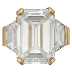 10 Carat Emerald-cut Statement VVS 14K  Precision-Cut Radiance Diamond Ring