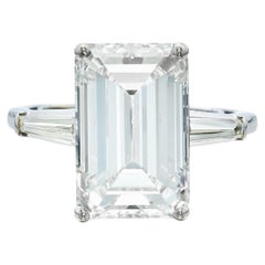 10 Carat Emerald-cut Statement VVS 14K Purity in Perfection Diamond Ring