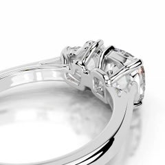 10 Carat Emerald-cut Toi Et Moi Diamond Ring / H color VS 14K White Gold