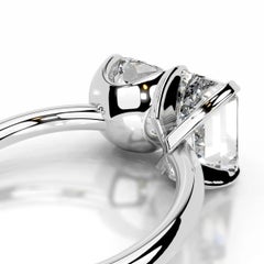 10 Carat Emerald-cut Toi Et Moi Diamond Ring / J color VS 14K White Gold