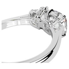 10 Carat Emerald-cut Toi Et Moi Diamond Ring VVS 14K White Gold