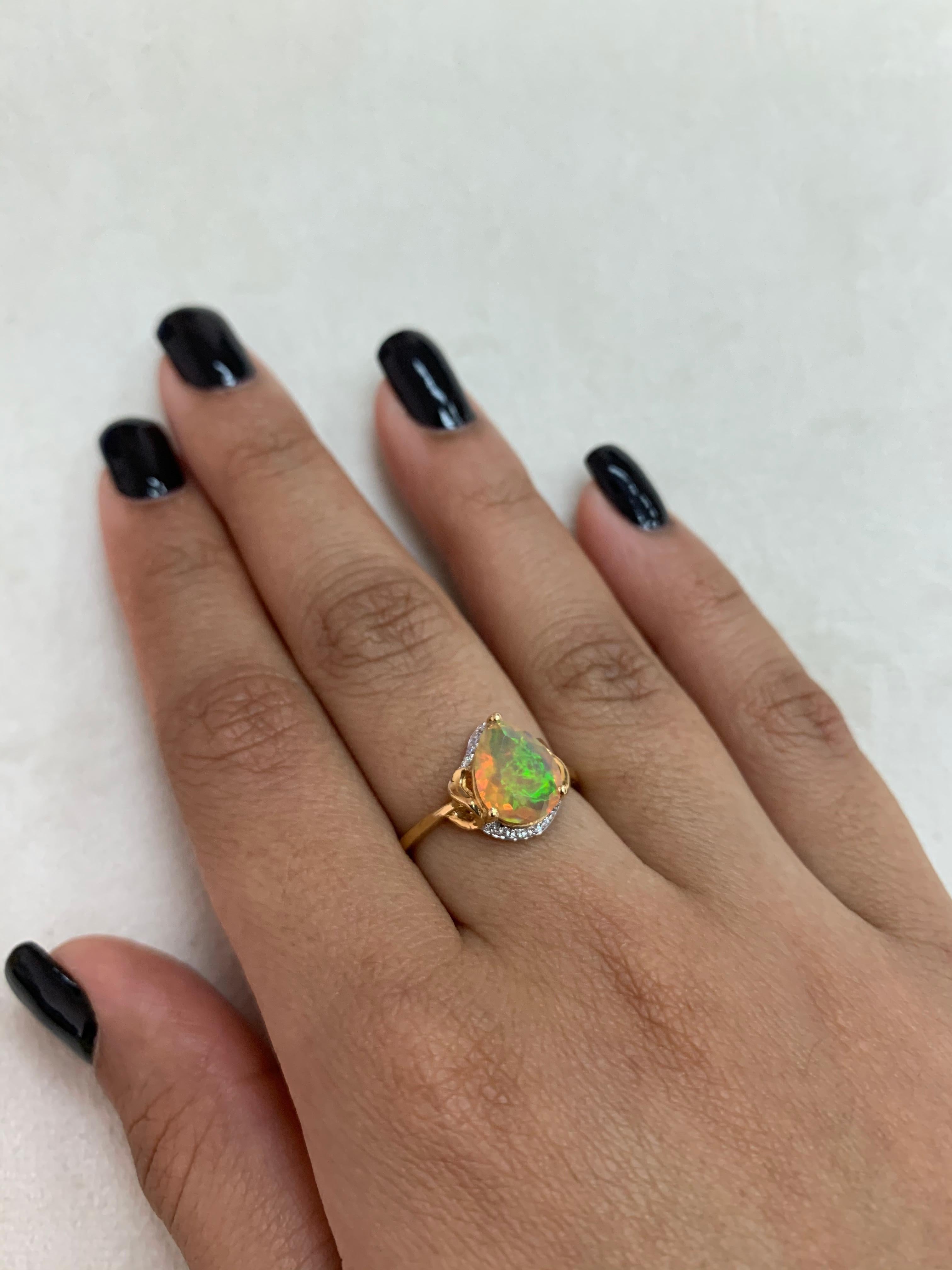 Sunita Nahata uses the most exquisite Ethiopian Opals accented with an dazzling diamonds to accentuate the fire and sparkle within these colorful opals. These gorgeous gemstones are set in yellow gold to strike a true royal feel to these rings.