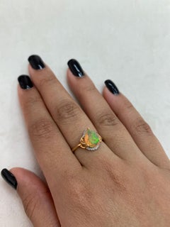 Sunita Nahata Ethiopian Opal 1.00ct. Fancy Ring in 18K Yellow Gold with Diamond