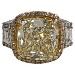 Bague en diamant jaune clair de 10 carats VS1. GIA