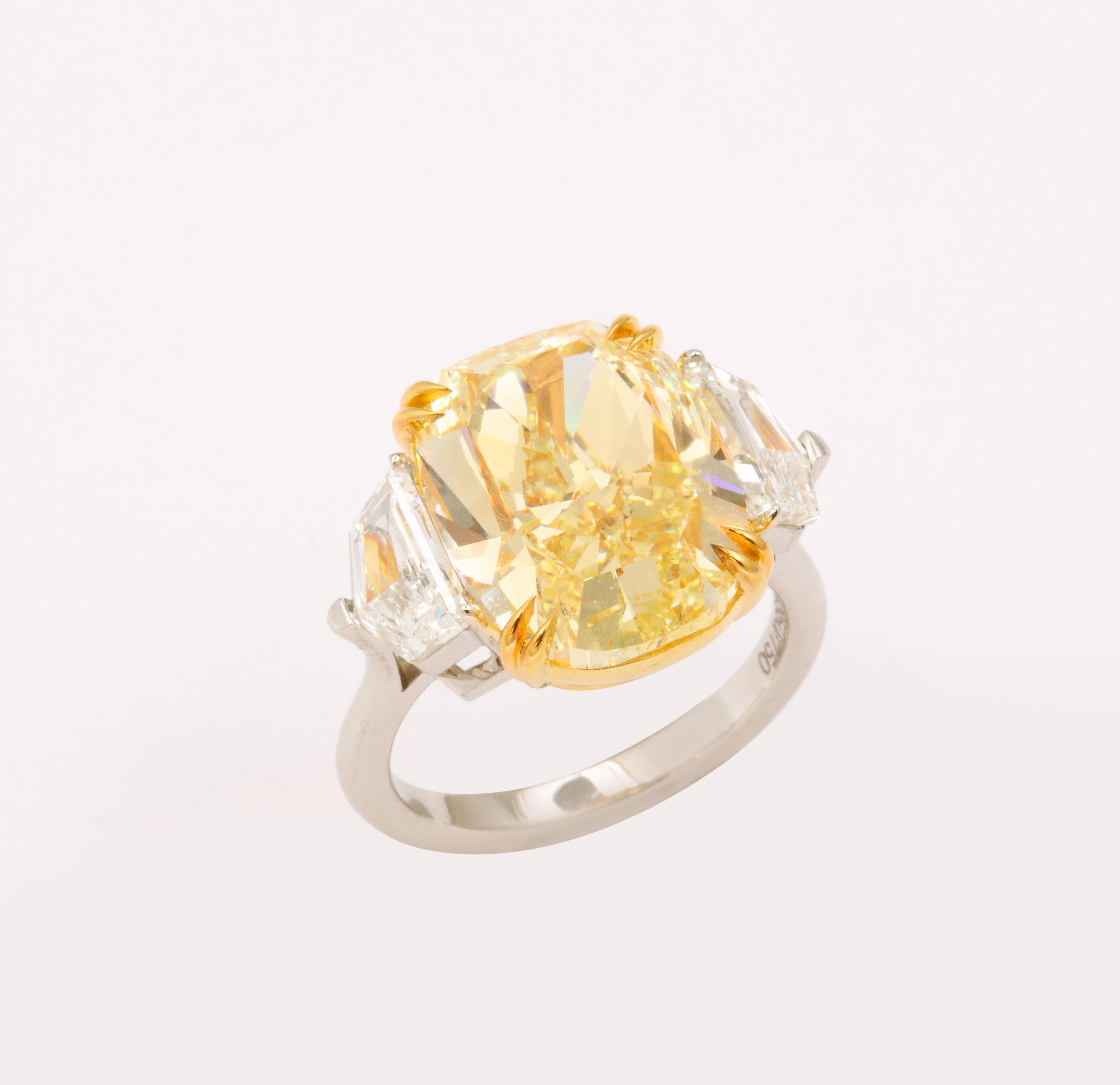 10 Carat Fancy Yellow Diamond Ring 3