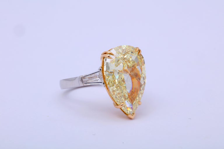 10 Carat Fancy Yellow Pear Shape Ring GIA Certified For Sale at 1stDibs ...