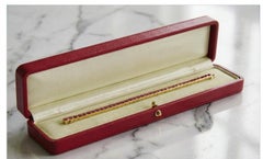 10 Carat GIA Certified No-Heat Burmese Ruby 14K Gold Bracelet circa 1950s