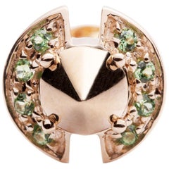 10 Carat Gold Button Stud Earring and Tsavorite Pavè from IOSSELLIANI