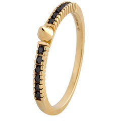 10 Carat Gold Studded Ring with Black Diamond Pavè from IOSSELLIANI