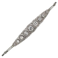 Antique 1.0 Carat Graduated Diamond Link Bracelet