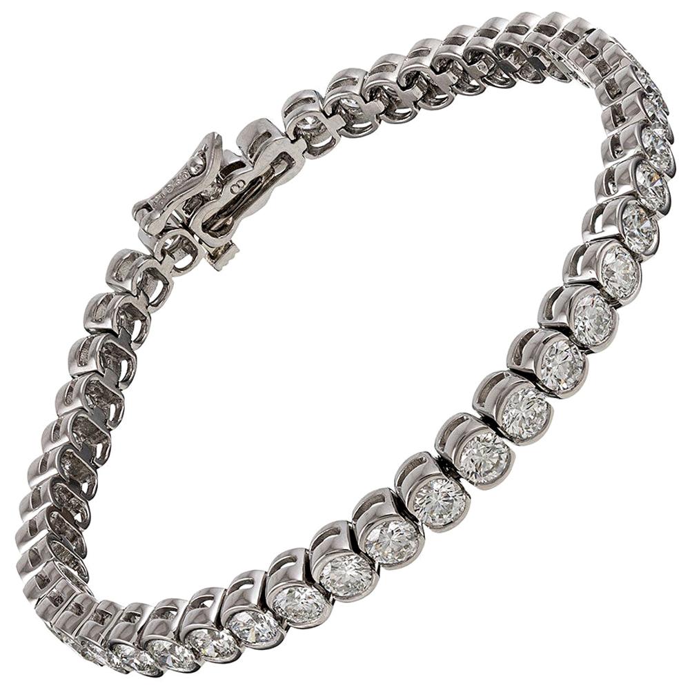 10 Carat “Half Bezel” Set Diamond Tennis Bracelet