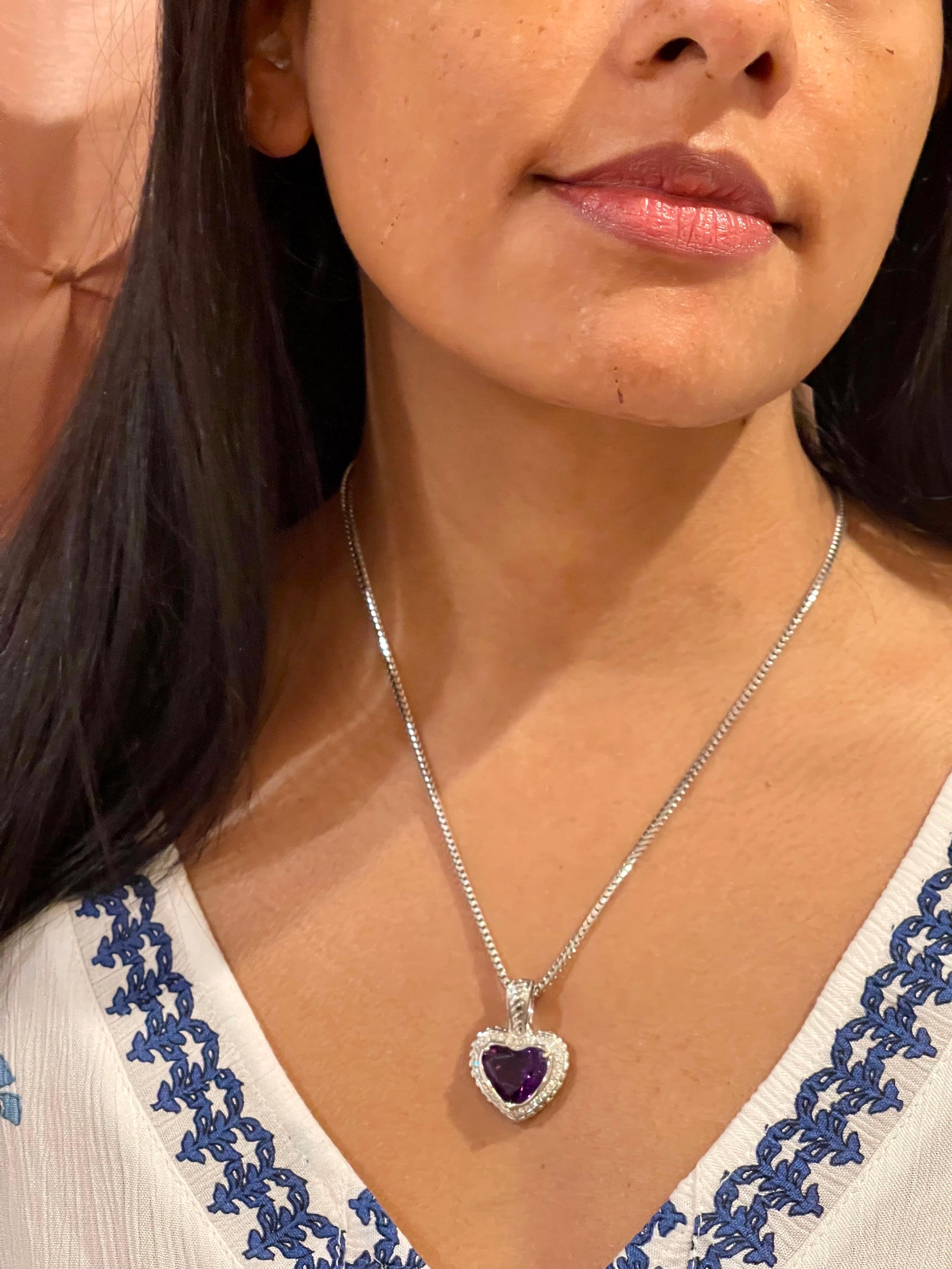 amethyst heart necklace