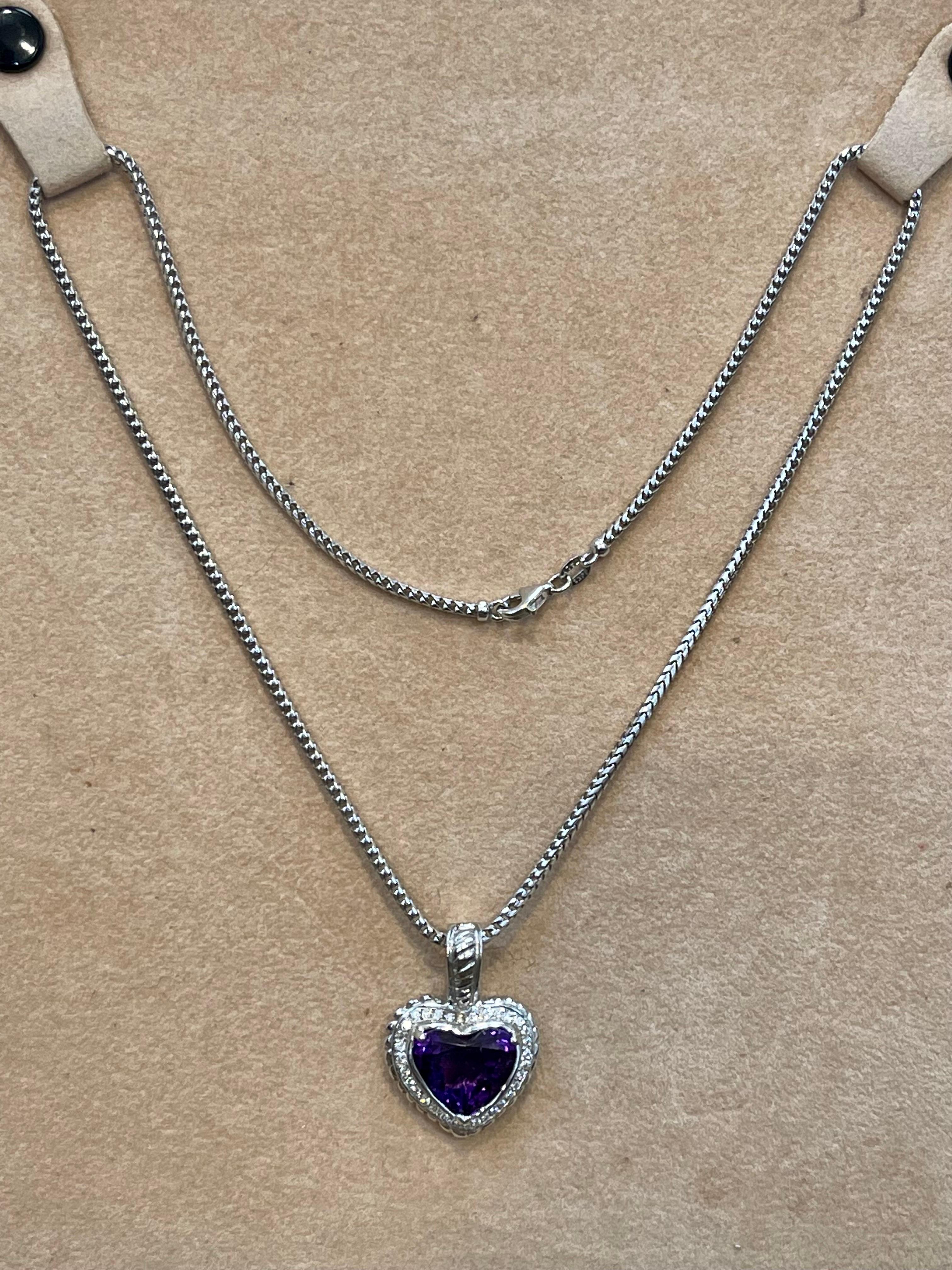 amethyst heart pendant