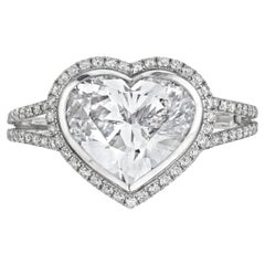 10 Carat Heart Shape Statement Brilliant White / J color VVS 14K  Diamond Ring