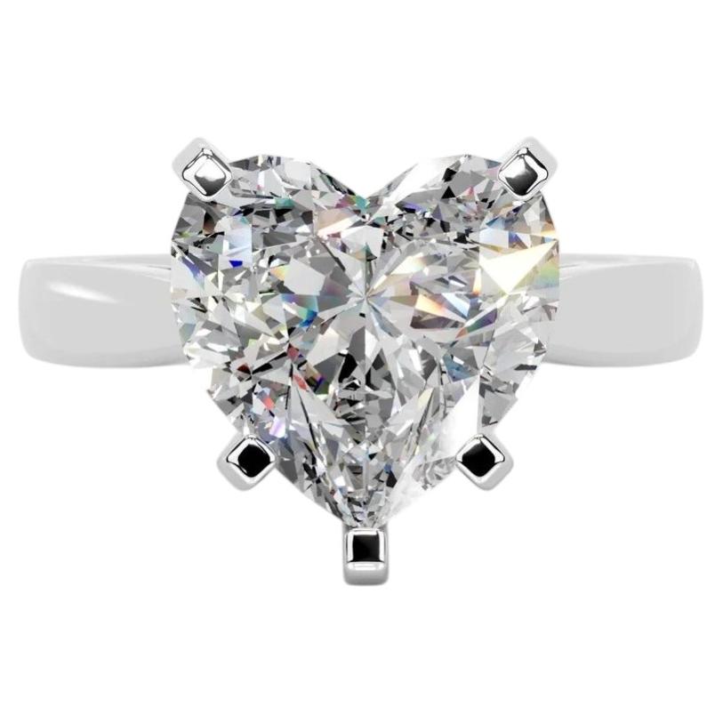 10 Carat Heart Shape Statement Brilliant White VVS Diamond Ring For Sale