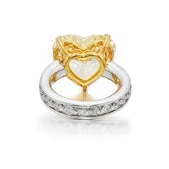 10 Carat Heart Shape Statement Fancy Yellow A Crown-Worthy Fancy  Diamond Ring