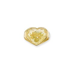 10 Carat Heart Shape Statement Fancy Yellow 14K Gold A Crown-Worthy Fancy Rarity