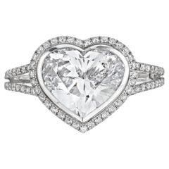 10 Carat Heart Shape Statement Type IIa  Diamond Ring White / D color FL/IF