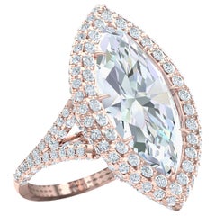 10 Carat Marquise Cut GIA Certified Engagement Ring Rose Gold