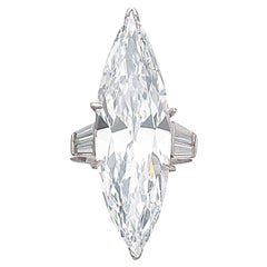 10 Carat Marquise Statement Brilliant White / F color VVS 14K White Gold