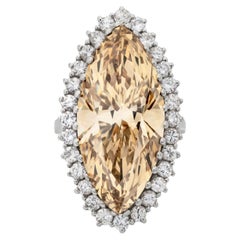 10 Carat Marquise Statement Fancy Yellow 14K Gold Rare Fancy-Color Splendour
