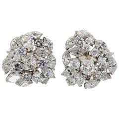 10 Carat Mixed Cut Diamond Ear Clips