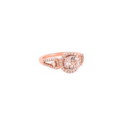 Sunita Nahata Morganite 1.00ct. Fancy Ring in 18K Rose Gold with Diamond.