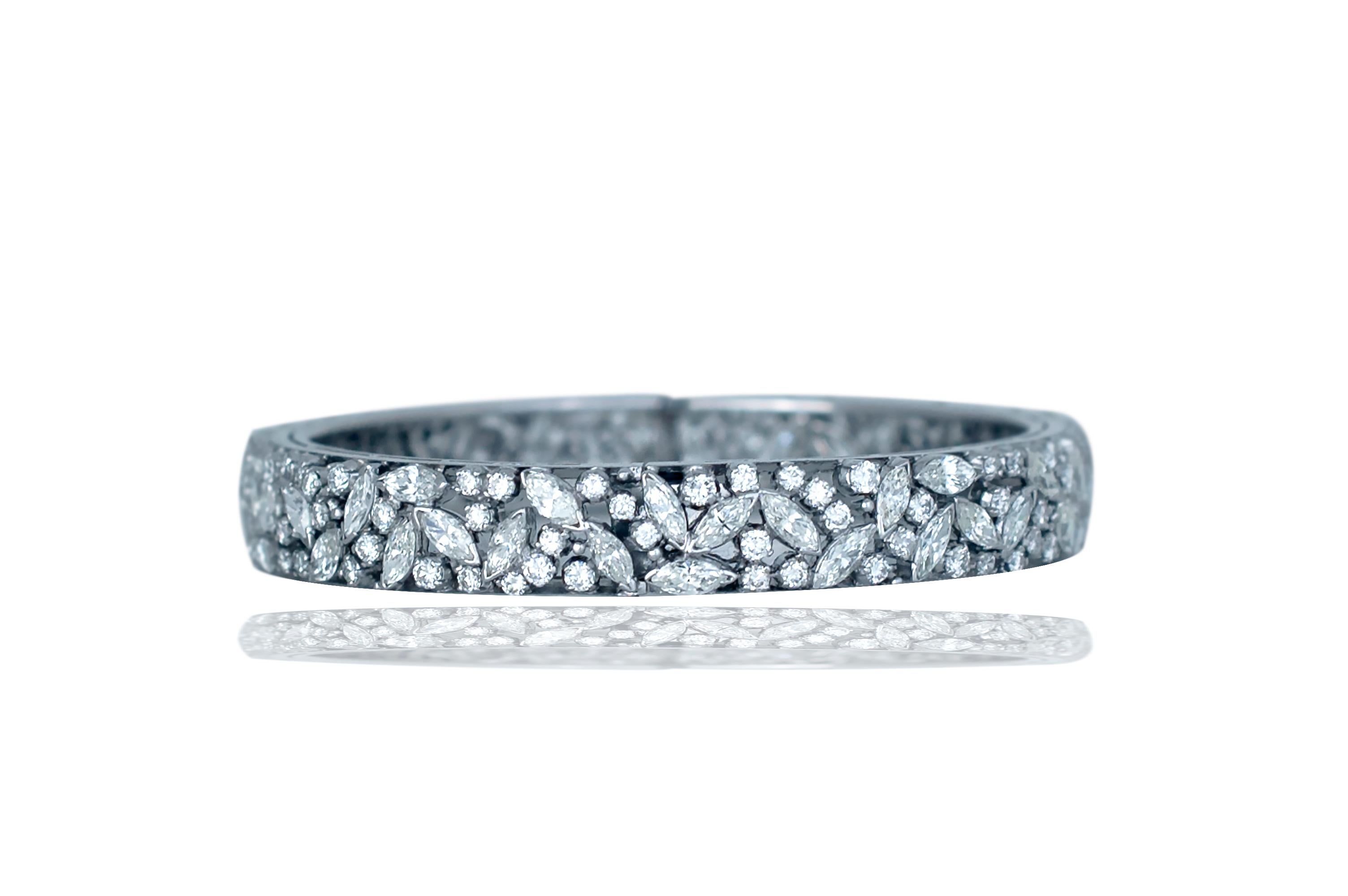 Retro 10 Carat Multi Diamond Cuff Bracelet