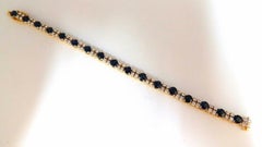 10 Carat Natural Blue Sapphire 2.50 Carat Diamonds Bracelet 14 Karat*
