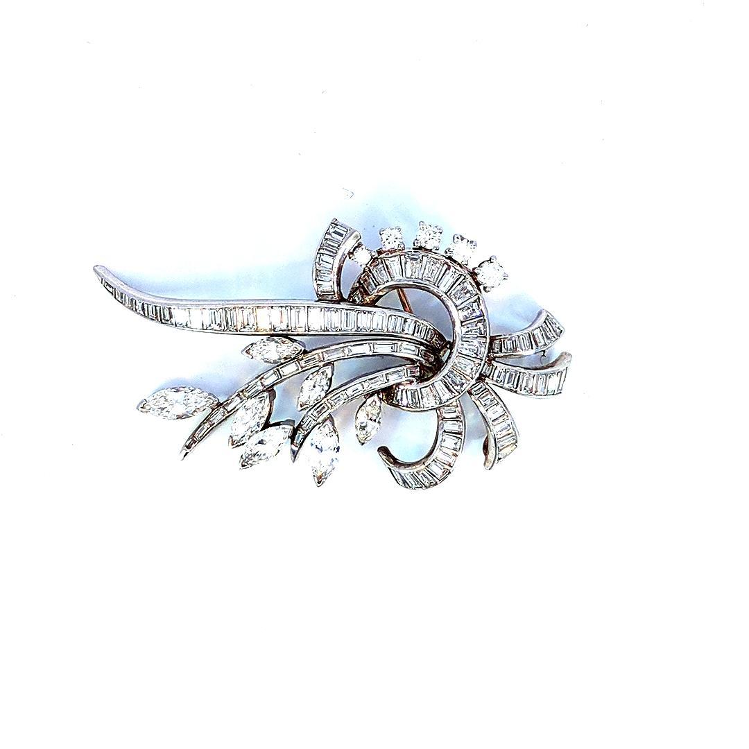 Modern 10 Carat Natural Diamond Platinum Pin For Sale