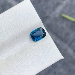 1.0 Carat Natural Faceted Ink Blue Tourmaline Long Cushion Shape