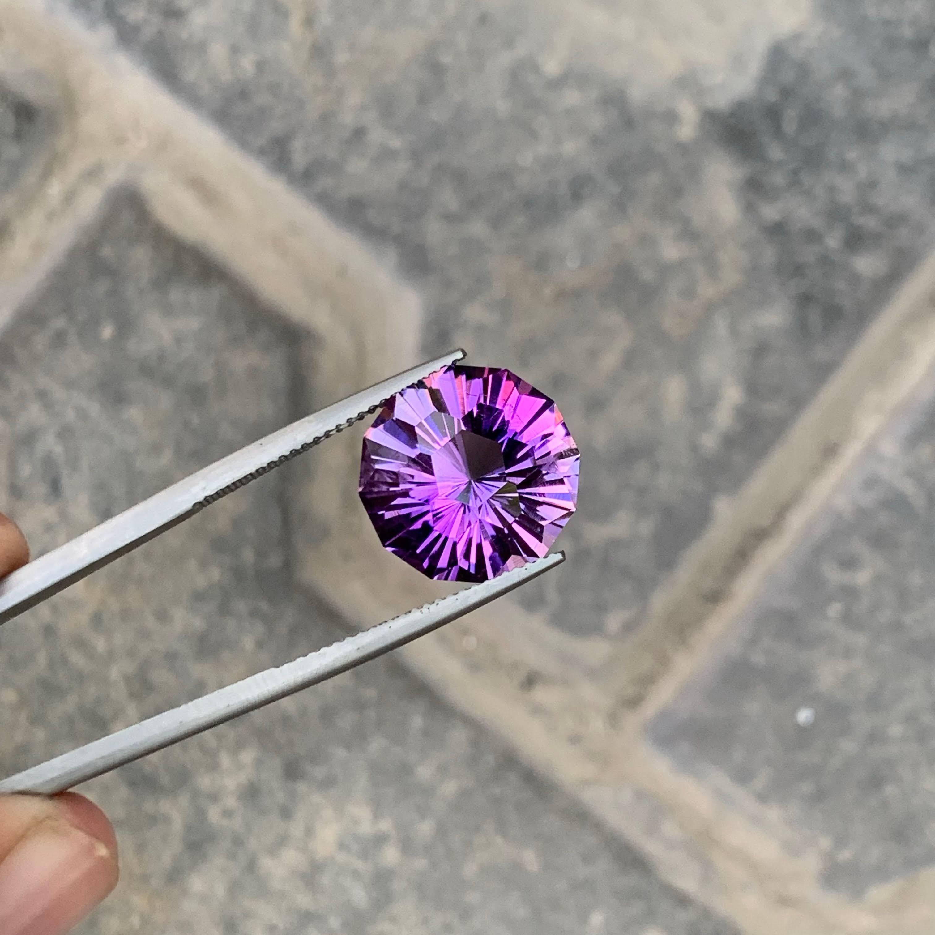 10 Carati di Ametista Rosa Porpora Naturale Sciolta Fancy Taglio Rotondo Gemma Brasiliana in vendita 5