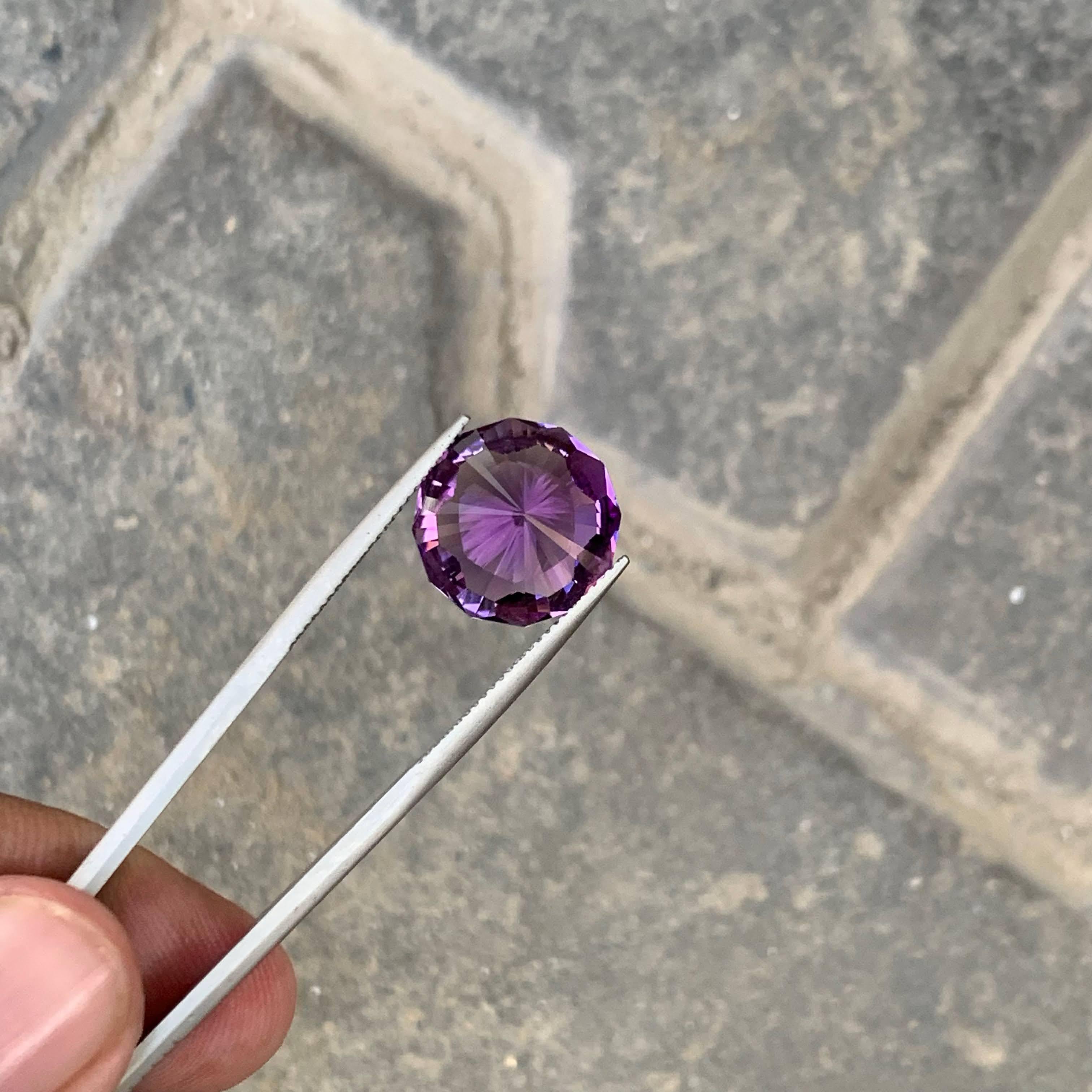 da uomo o donna 10 Carati di Ametista Rosa Porpora Naturale Sciolta Fancy Taglio Rotondo Gemma Brasiliana in vendita