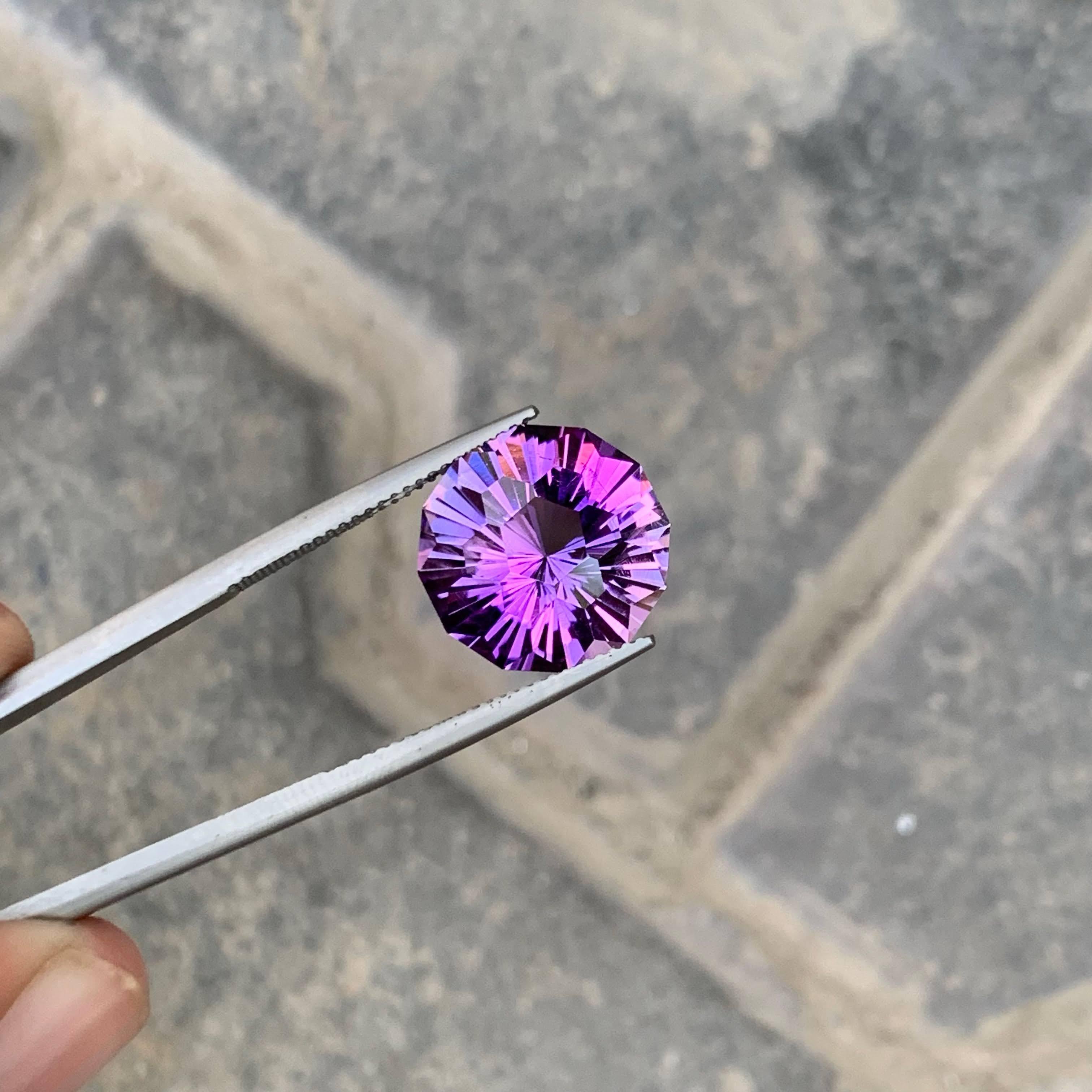 10 Carati di Ametista Rosa Porpora Naturale Sciolta Fancy Taglio Rotondo Gemma Brasiliana in vendita 3
