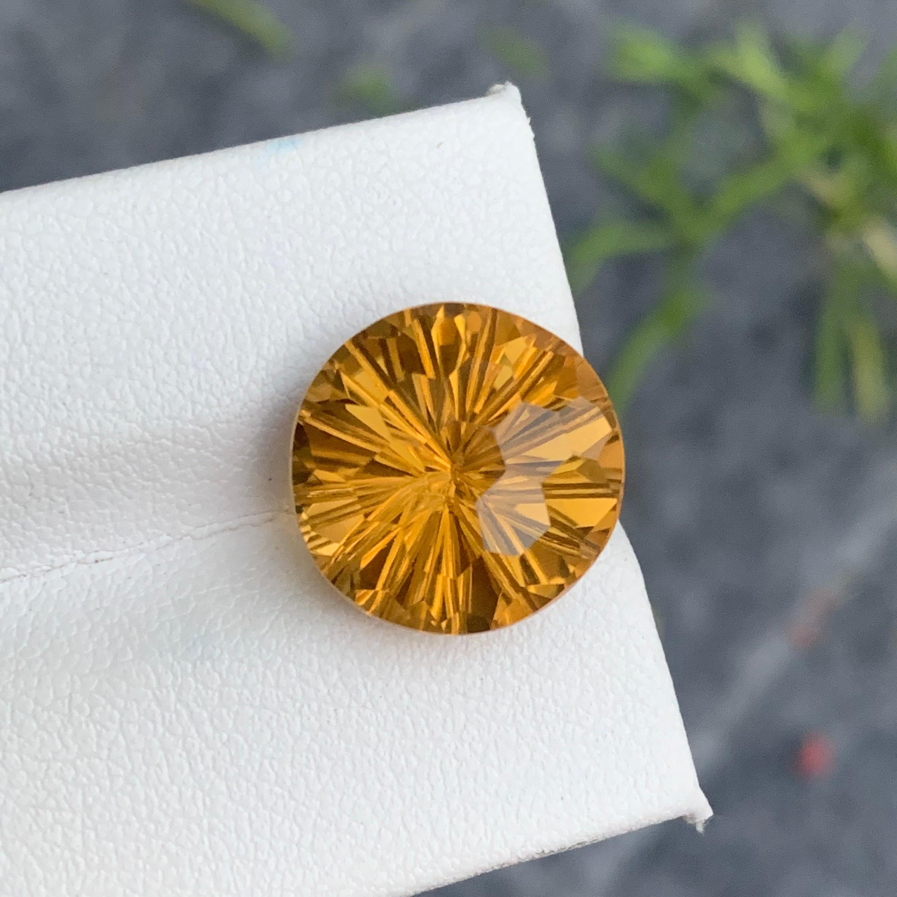 Faceted Citrine
Weight : 10 Carats
Dimensions : 14.4x14.4x10.2 Mm
Clarity : Eye Clean 
Origin : Brazil
Color: Yellow
Shape: Round
Cut: Laser
Certificate: On Demand
Month: November
.
The Many Healing Properties of Citrine
Increase Optimism, And Sunny